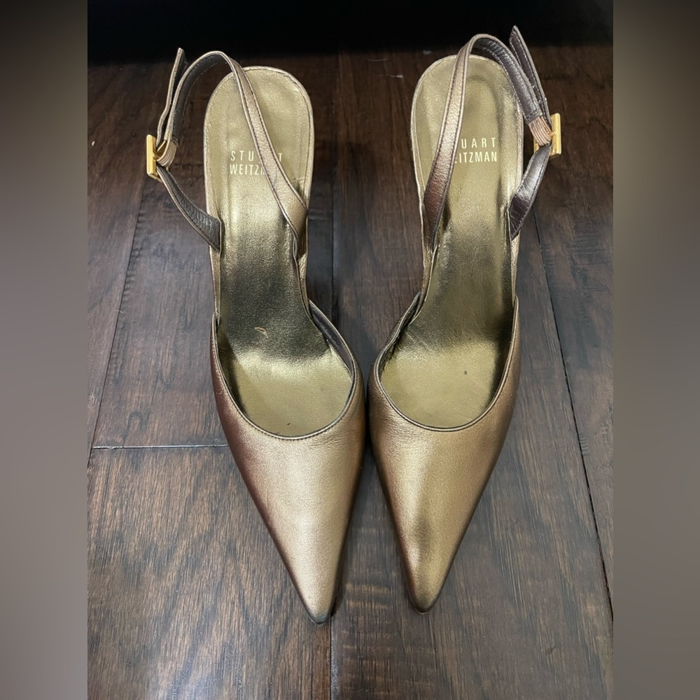 Stuart weitzman brown slingback heels